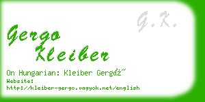 gergo kleiber business card